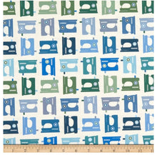 Load image into Gallery viewer, Fat Quarter Panel of Sewing Mood Fabric - Cool by Paintbrush Studios - Easy Piecy Quilts