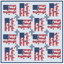 Load image into Gallery viewer, God And Country Quilt Pattern, Flag and Cross Pattern, Paper Print Version - Easy Piecy Quilts