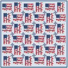 Load image into Gallery viewer, God And Country Quilt Pattern, Flag and Cross Pattern, Paper Print Version - Easy Piecy Quilts