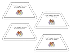 4" Half Hexagon Template - Easy Piecy Quilts