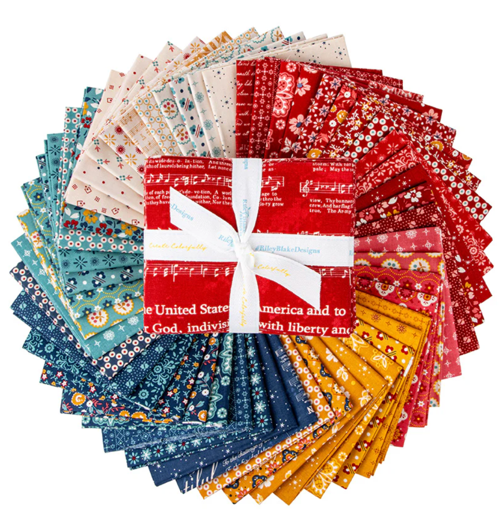 8 Piece Americana Mystery Half Yard Bundle - Riley Blake Fabrics - Easy Piecy Quilts