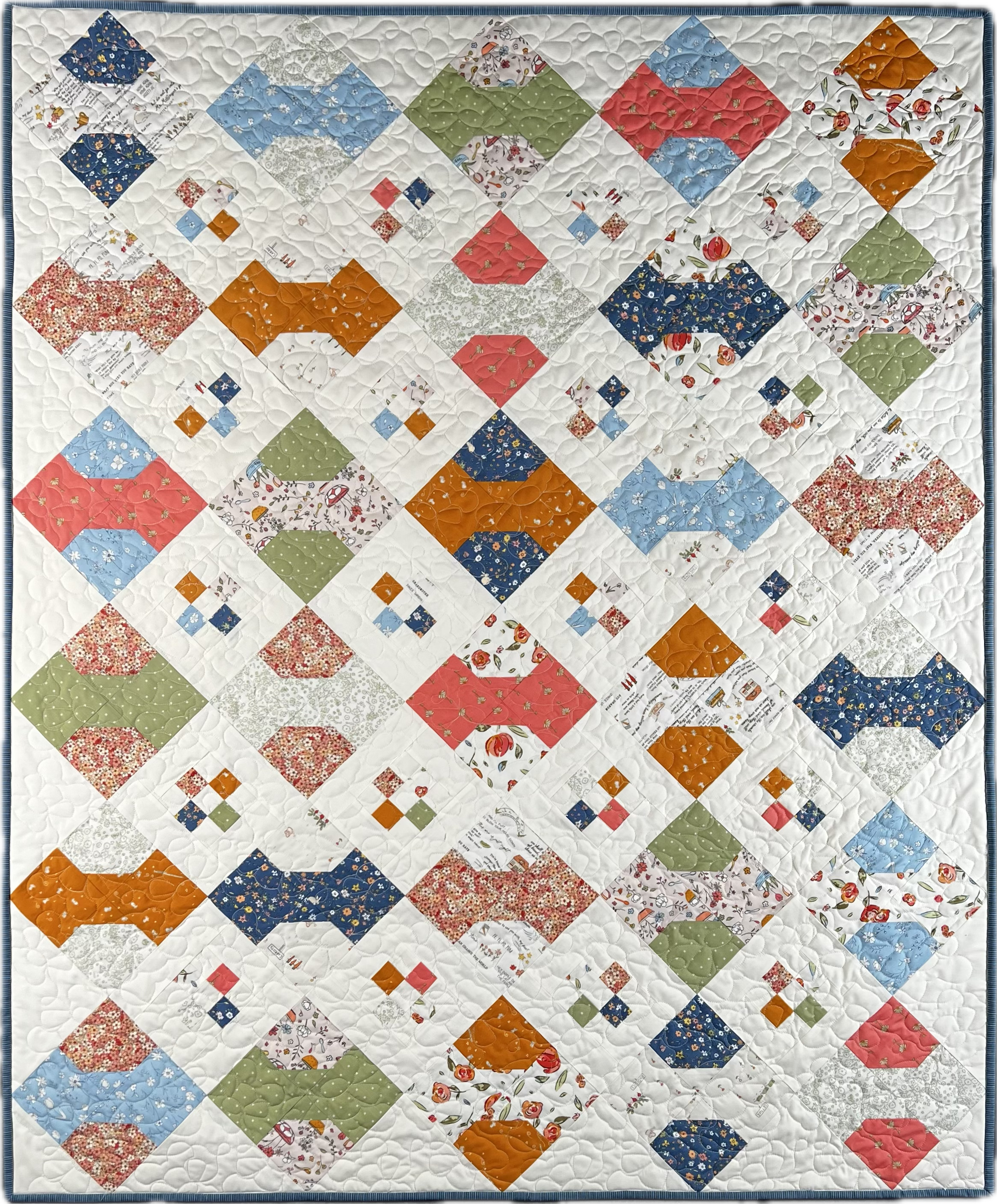 Vintage Bows Fabric Quilt Kit