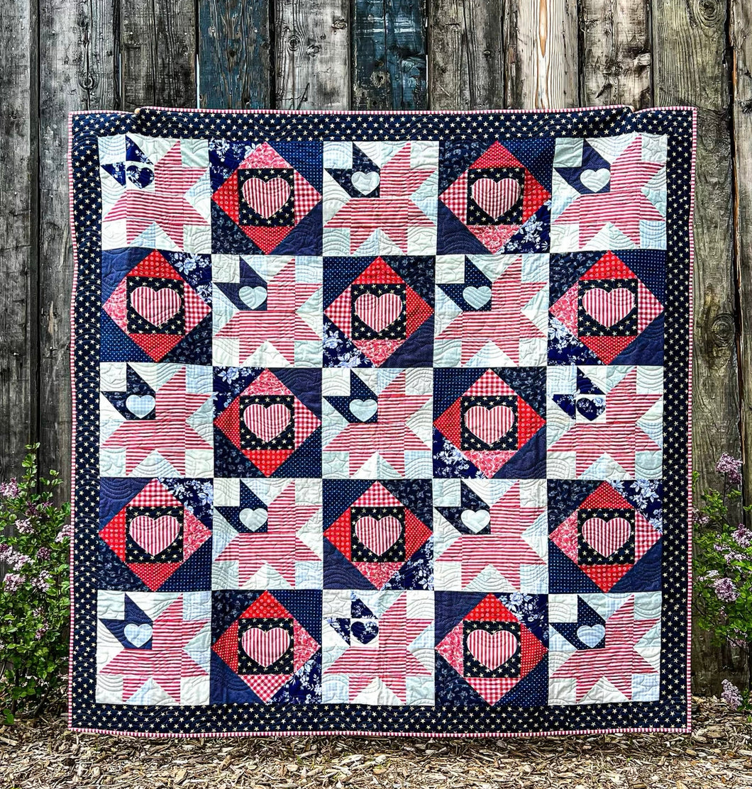 Love of Liberty Quilt Pattern - Paper Print Version, Mailed