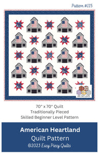 American Heartland Quilt Pattern - PAPER PRINT VERSION - Easy Piecy Quilts