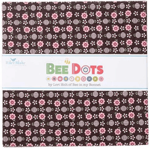 Load image into Gallery viewer, Bee Dots Fabric - 10&quot; Squares, Riley Blake - Easy Piecy Quilts
