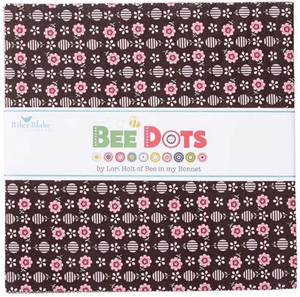 Bee Dots Fabric - 10" Squares, Riley Blake - Easy Piecy Quilts