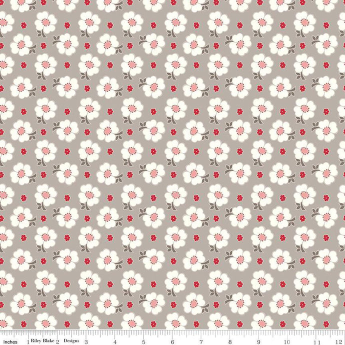 Bee Vintage, Riley Blake Fabrics - Isabell Pewter Floral - Easy Piecy Quilts