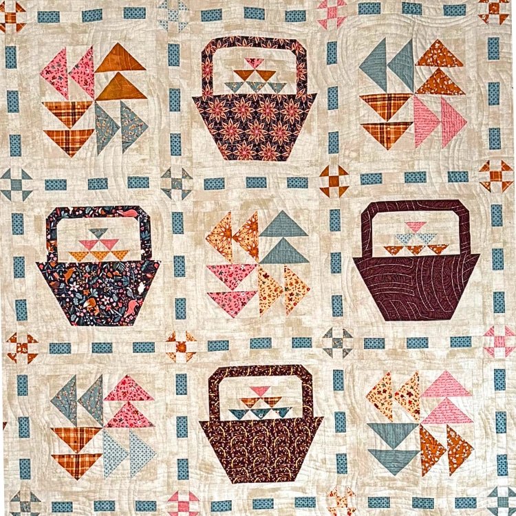 Blessings Baskets Quilt Pattern, Paper Version - Mailed - Easy Piecy Quilts