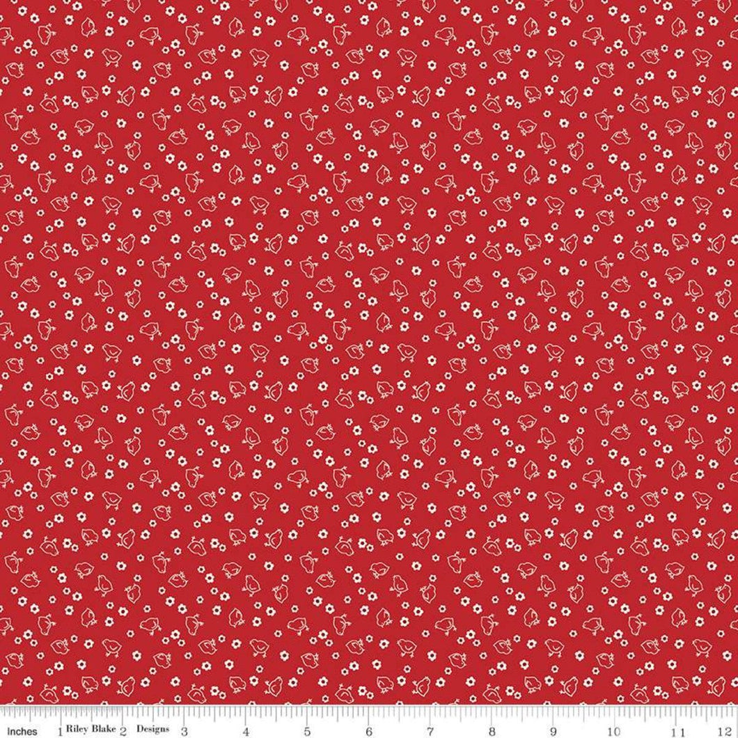 Calico Collection Fabric, Lori Holt, Riley Blake - RED - Easy Piecy Quilts