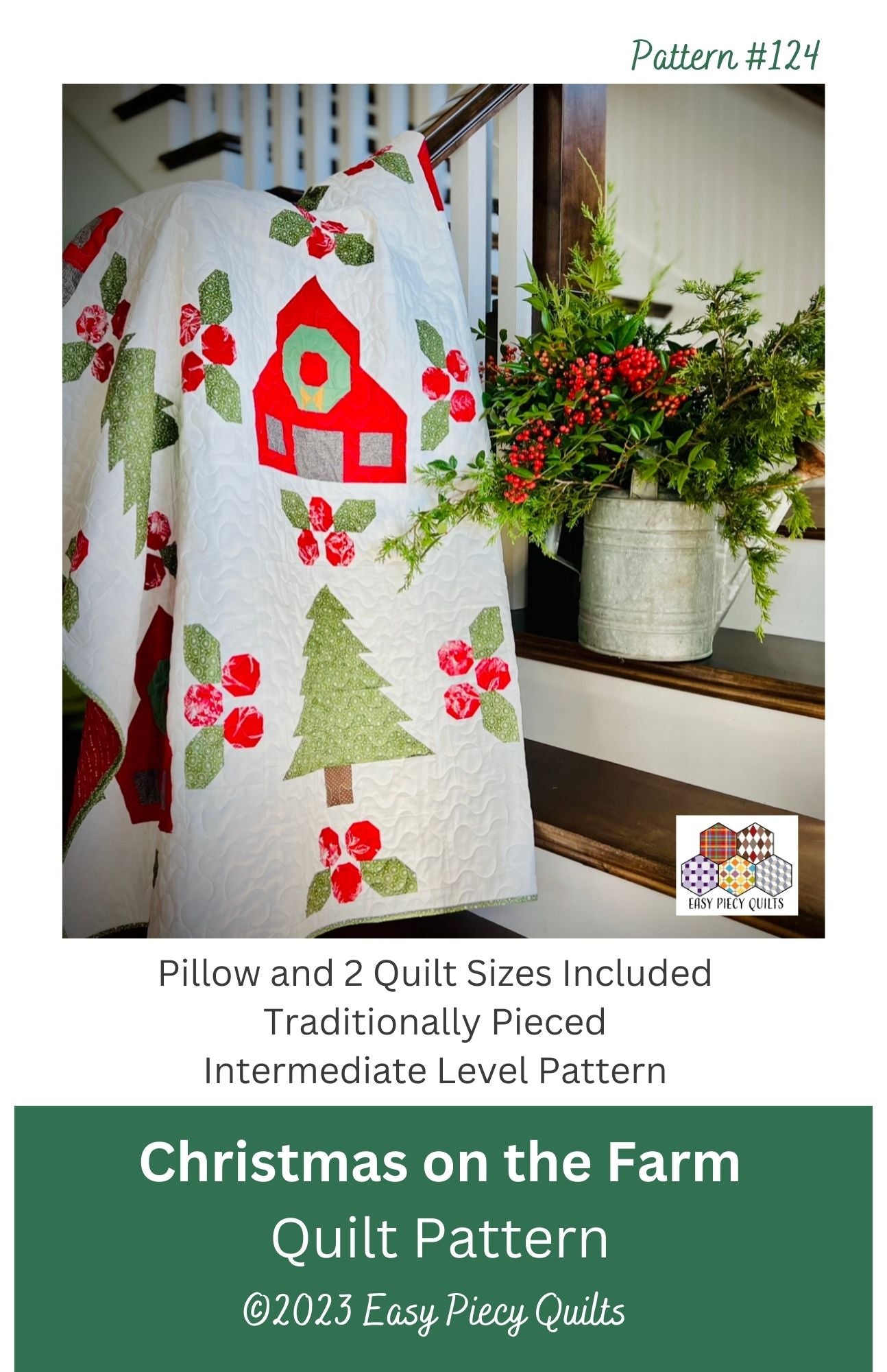 Christmas on the Farm Quilt Pattern - Easy Piecy Quilts