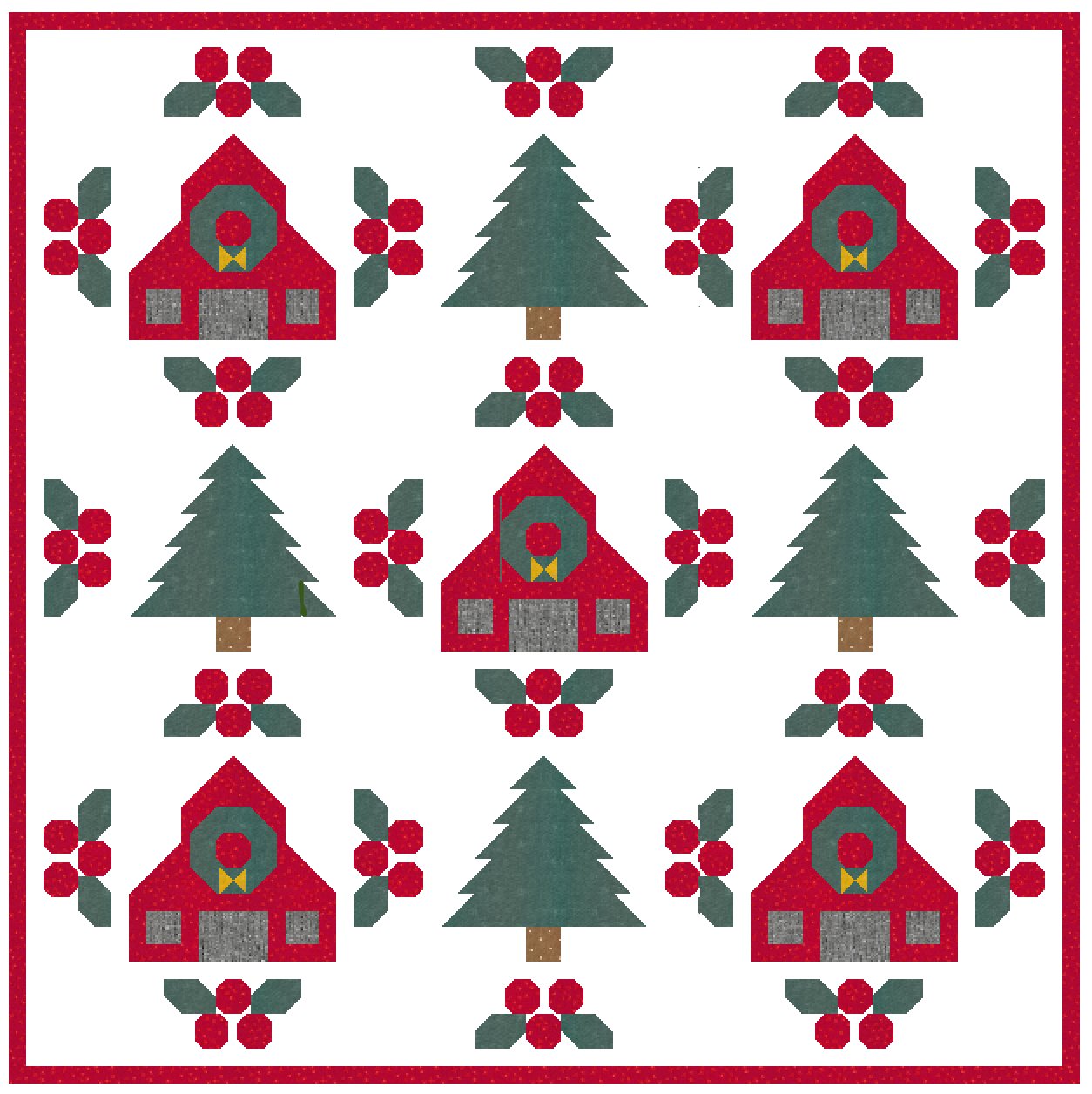 Christmas on the Farm Quilt Pattern - Easy Piecy Quilts