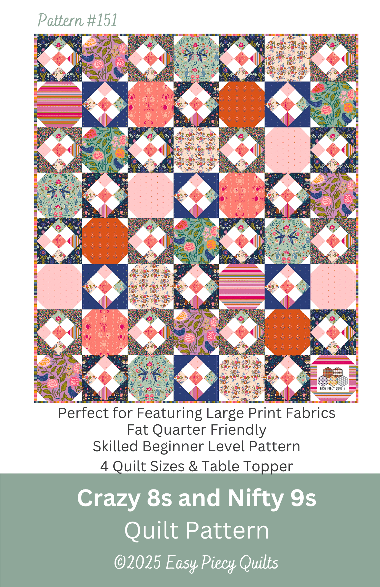 Crazy 8s & Nifty 9s Quilt Kit - Easy Piecy Quilts