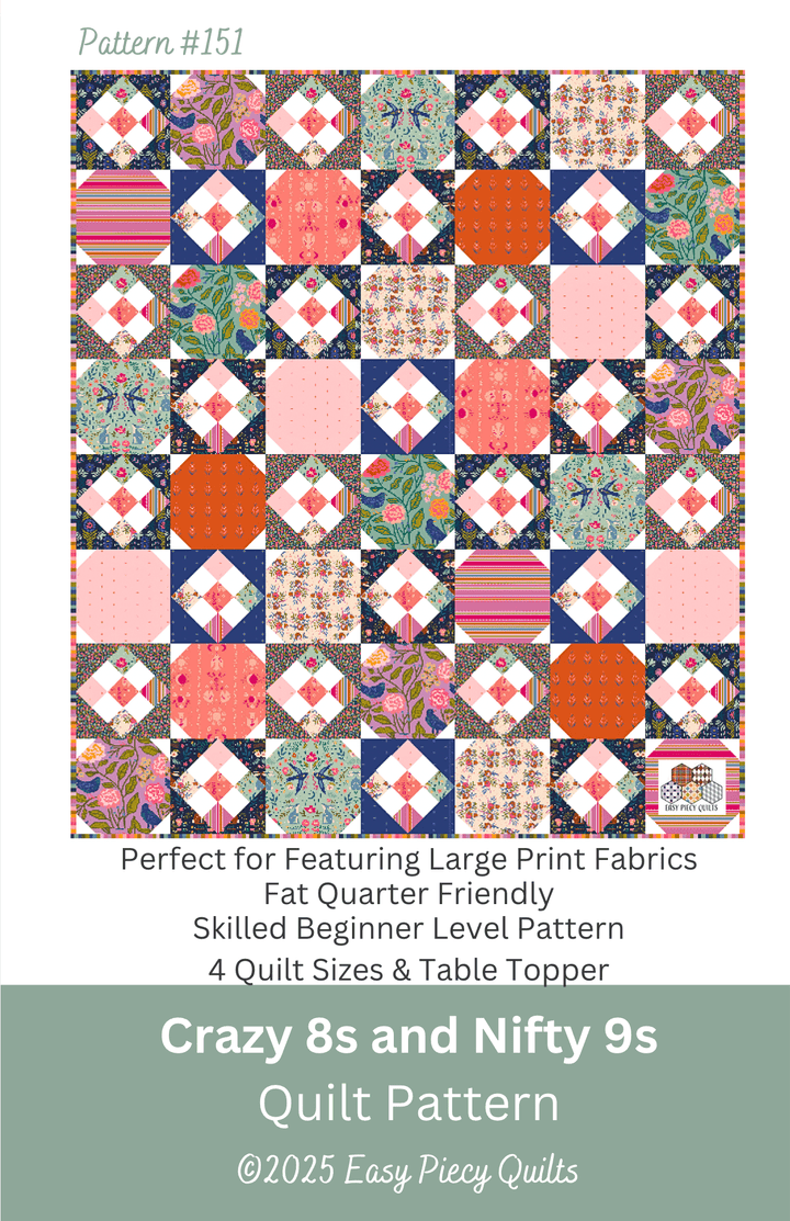 Crazy 8s & Nifty 9s Quilt Kit - Easy Piecy Quilts