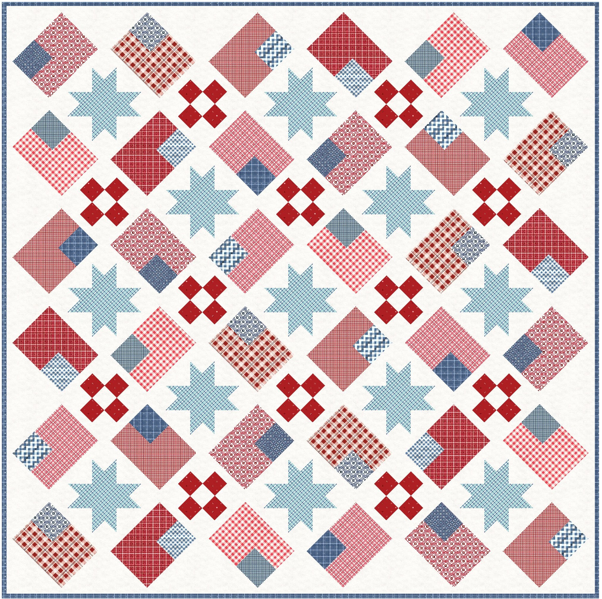 Farmhouse Flags Quilt Kit - Easy Piecy Quilts