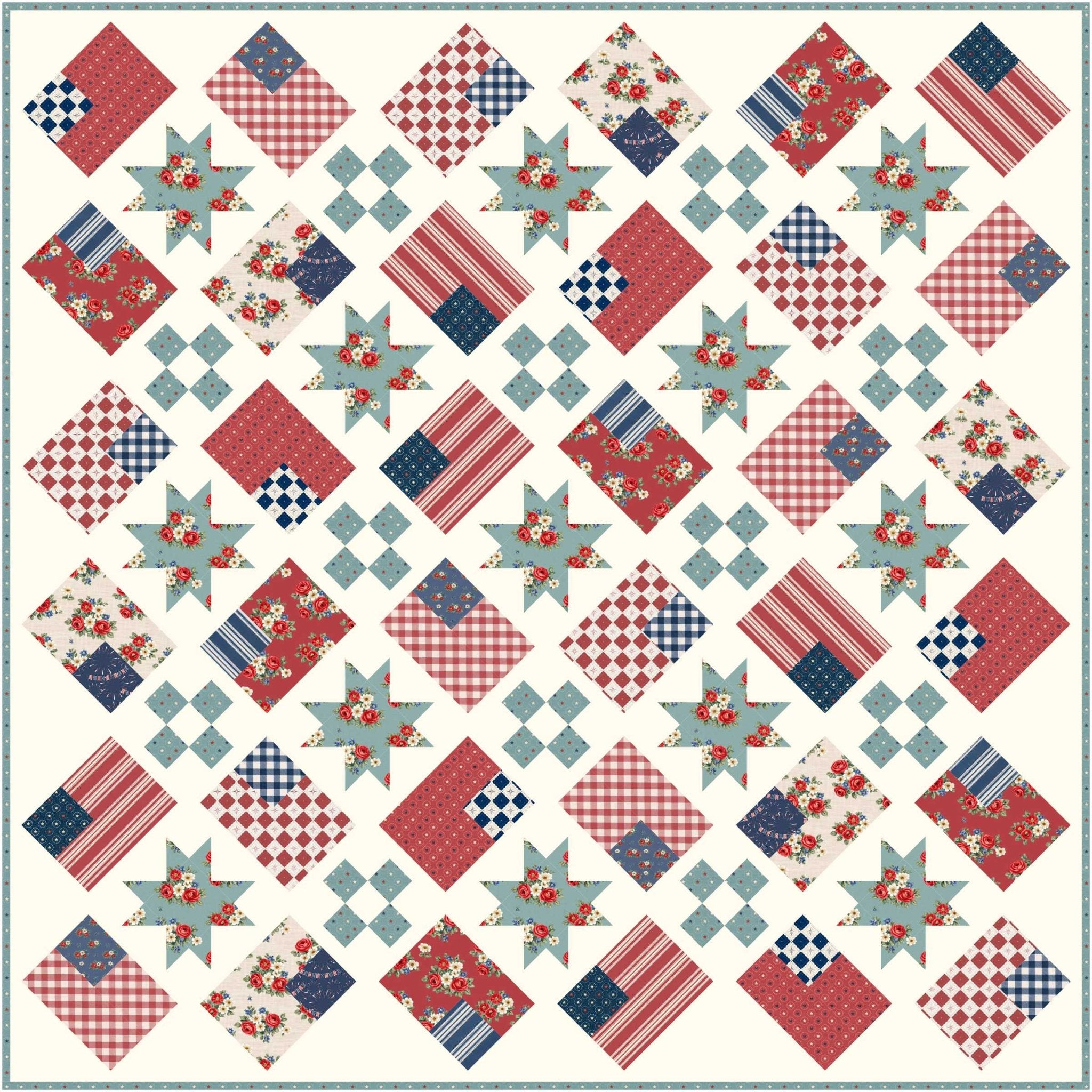 Farmhouse Flags Quilt Kit - Easy Piecy Quilts