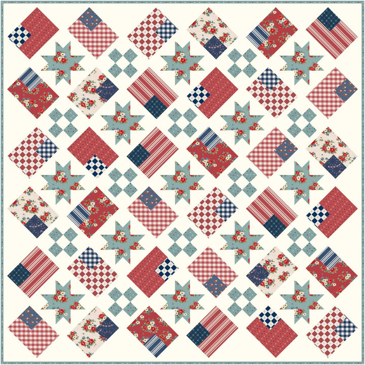 Farmhouse Flags Quilt Kit - Easy Piecy Quilts