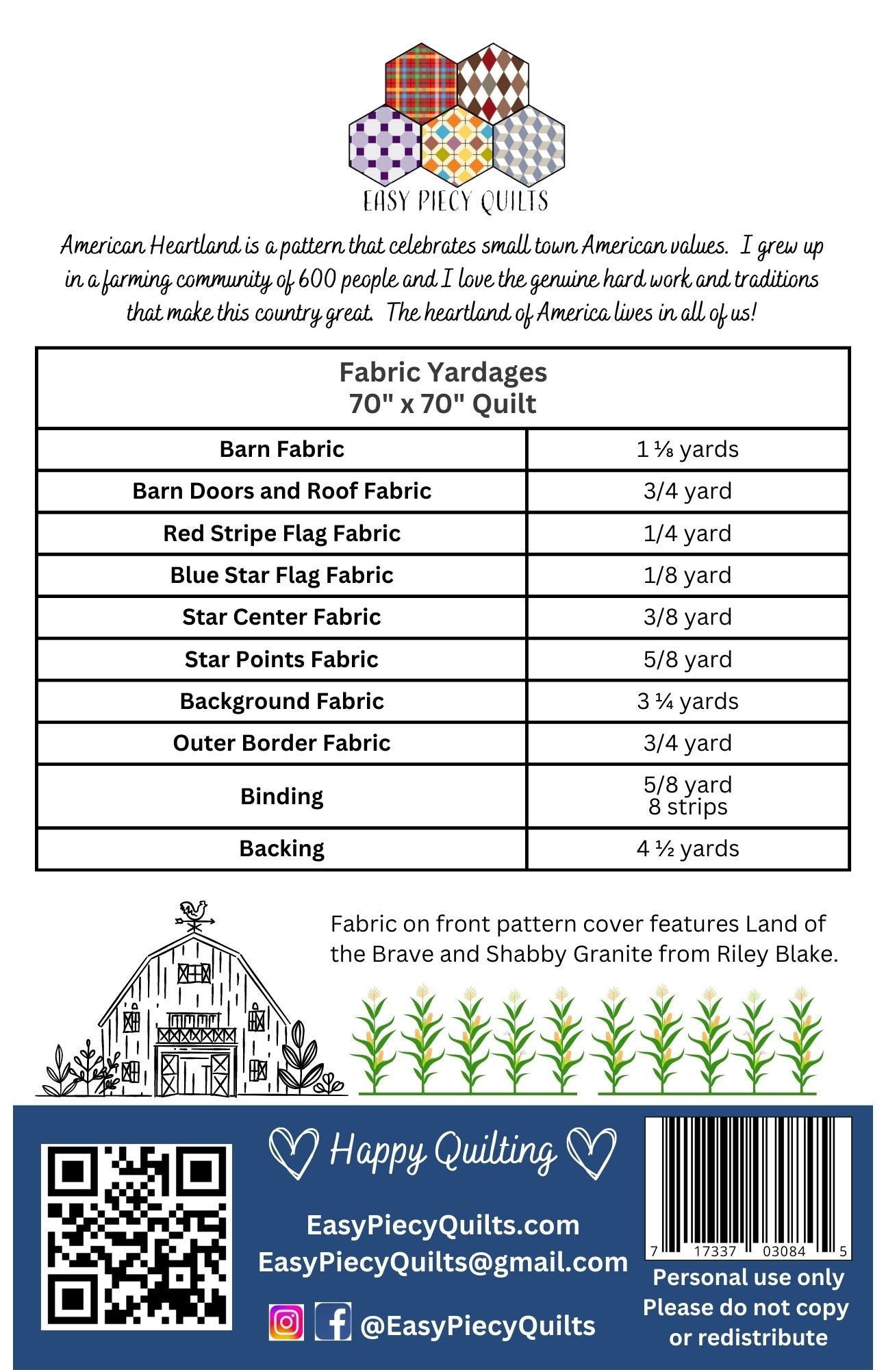 Farmhouse Quilt Pattern Set - Easy Piecy Quilts