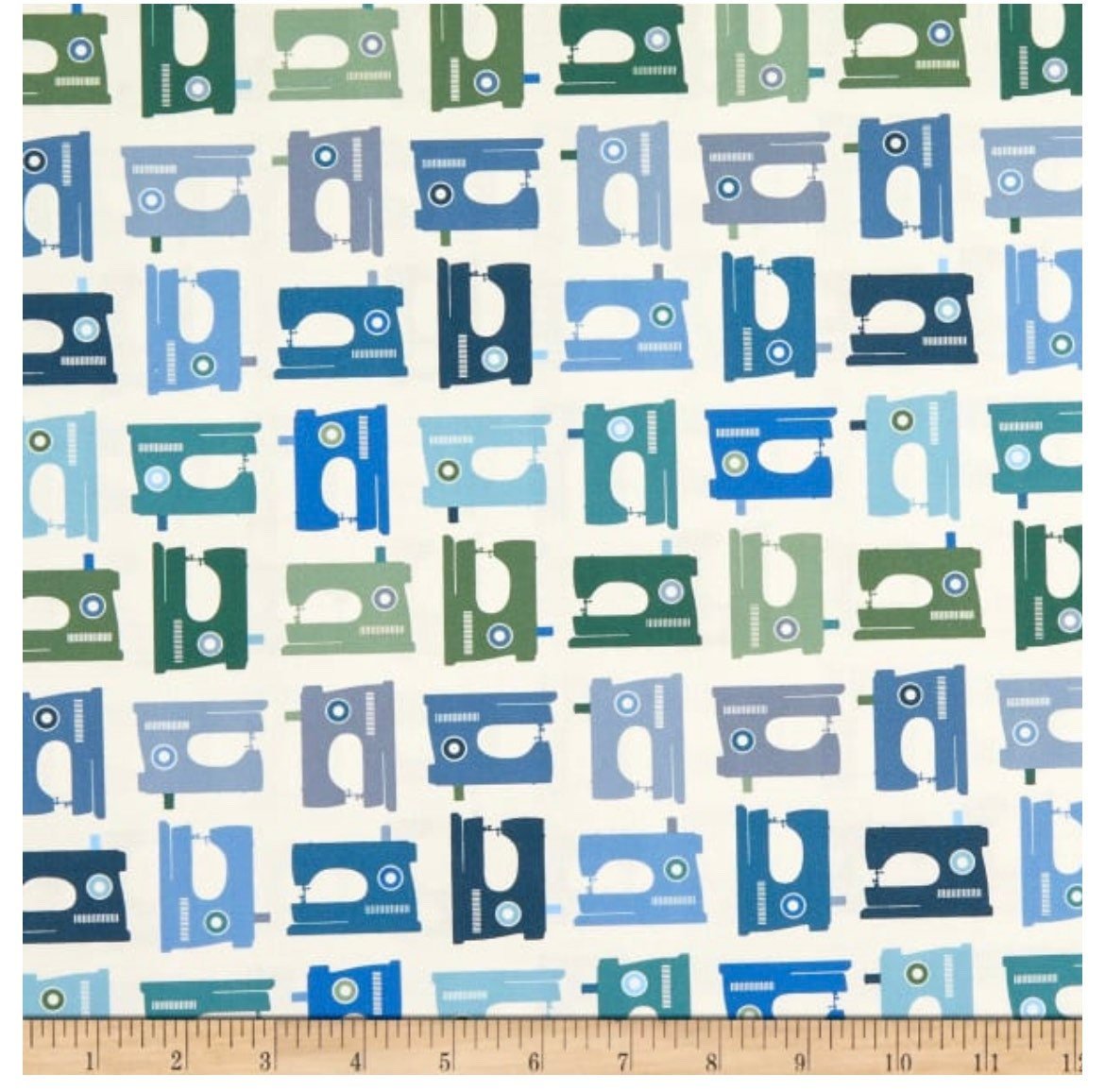 Fat Quarter Panel of Sewing Mood Fabric - Cool by Paintbrush Studios - Easy Piecy Quilts