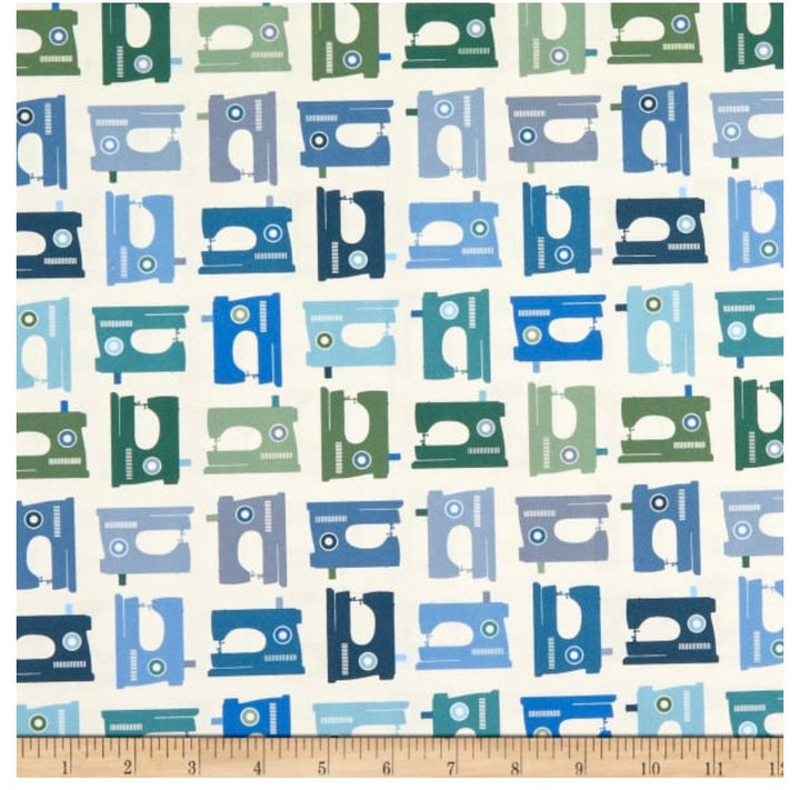 Fat Quarter Panel of Sewing Mood Fabric - Cool by Paintbrush Studios - Easy Piecy Quilts