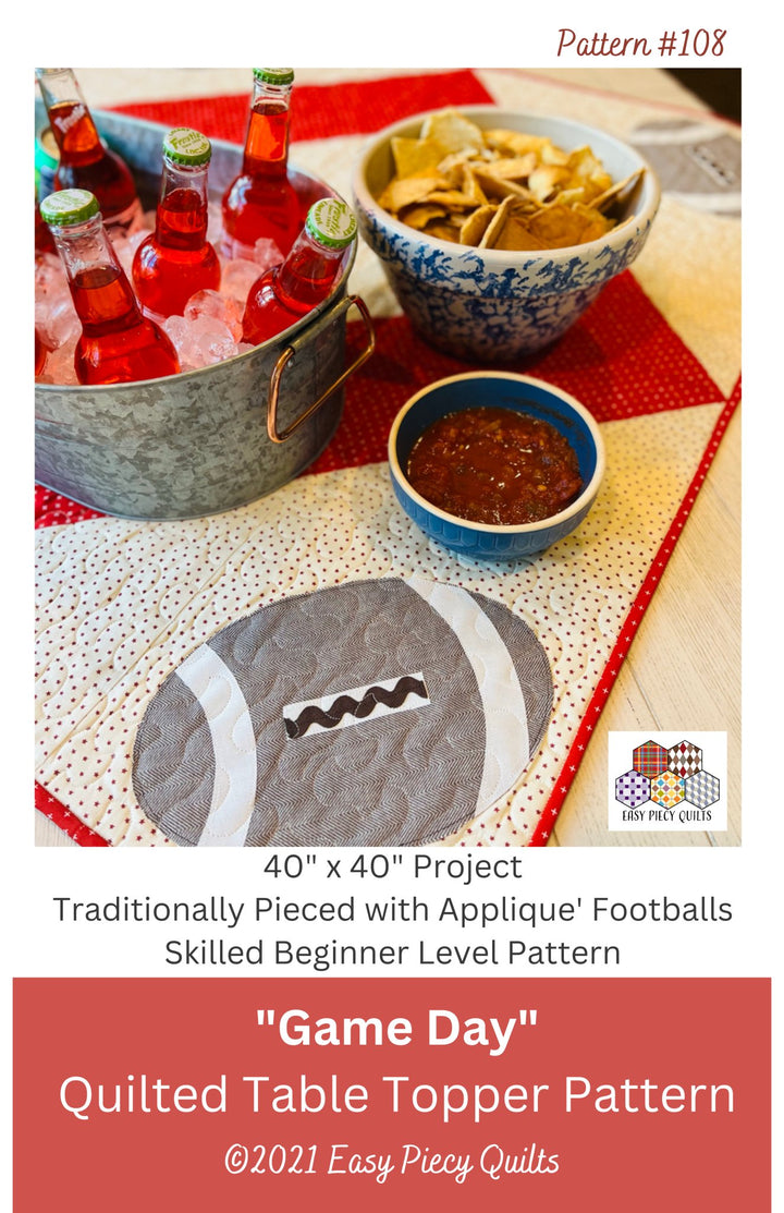 Football Table Topper or Lap Quilt - Easy Piecy Quilts