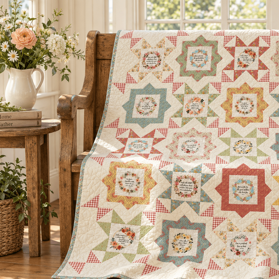 Fussy Frames Bible Verse Quilt Kit - Easy Piecy Quilts