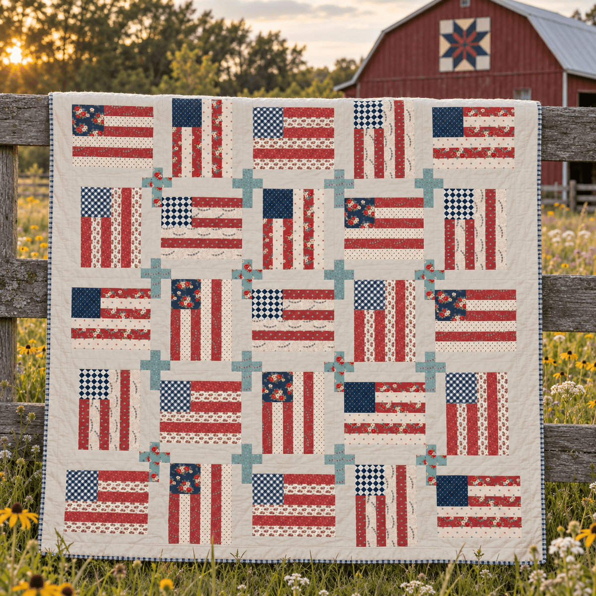 God and Country Quilt Kit - Easy Piecy Quilts