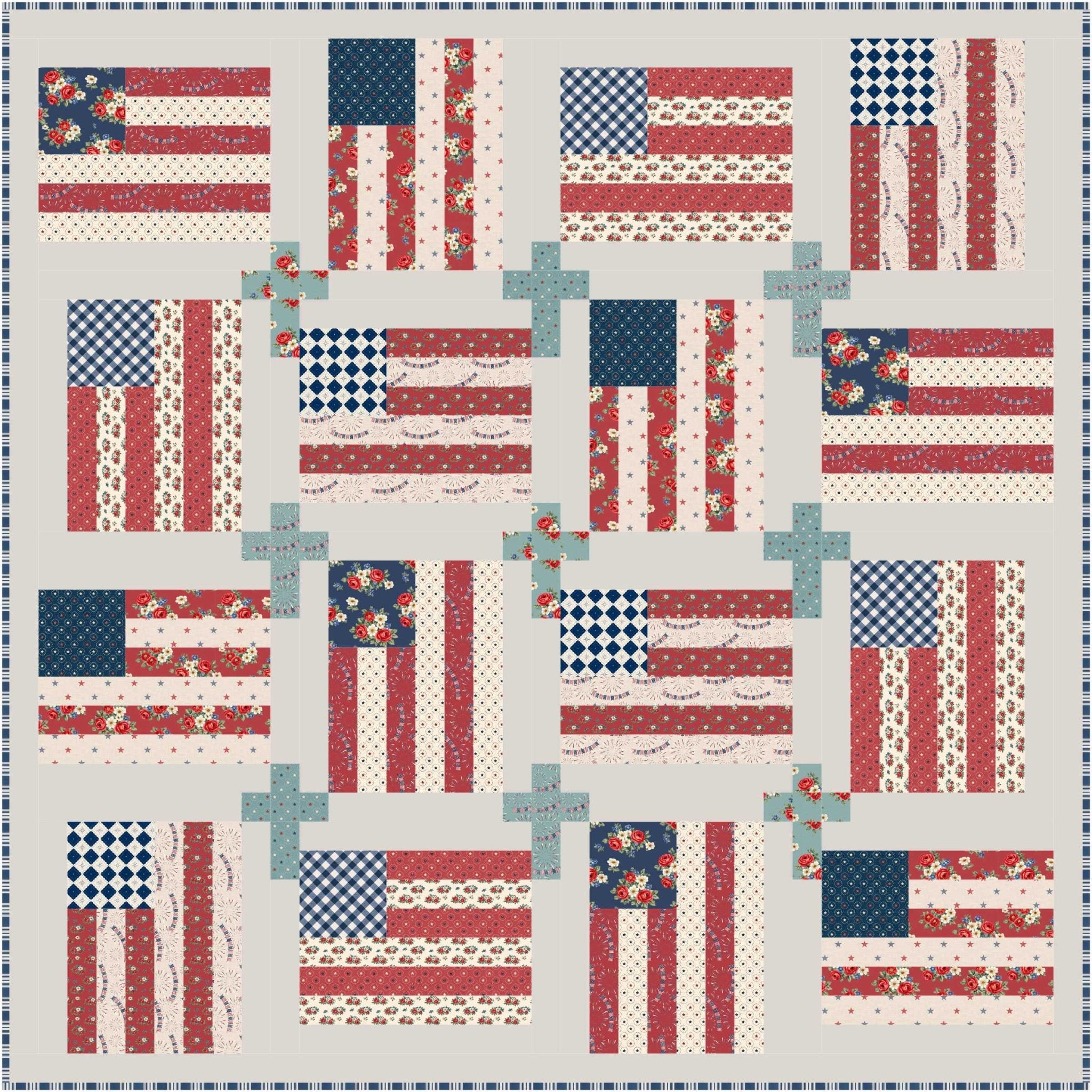 God and Country Quilt Kit - Easy Piecy Quilts