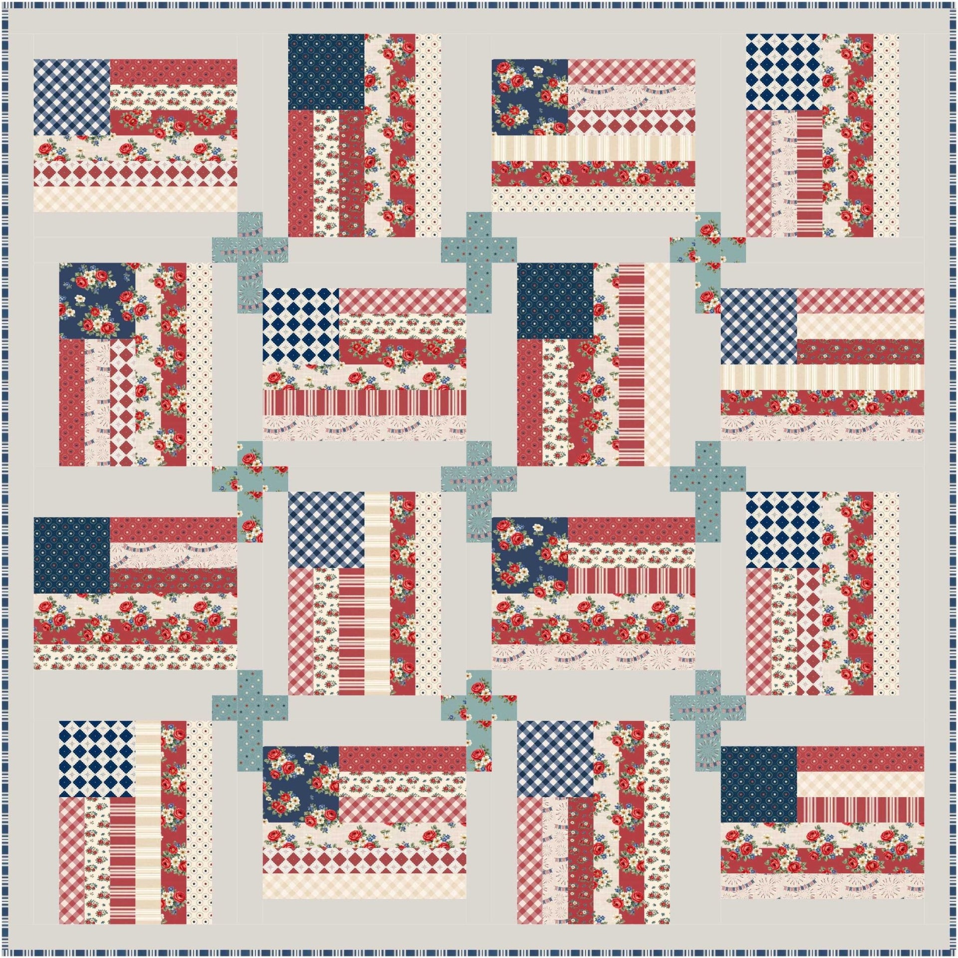 God and Country Quilt Kit - Easy Piecy Quilts