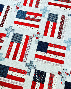 God And Country Quilt Pattern, Flag and Cross Pattern, Paper Print Version - Easy Piecy Quilts