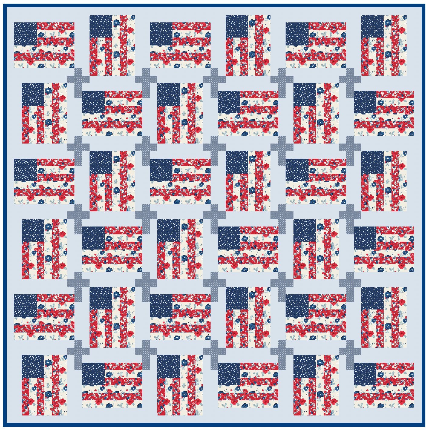 God And Country Quilt Pattern, Flag and Cross Pattern, Paper Print Version - Easy Piecy Quilts