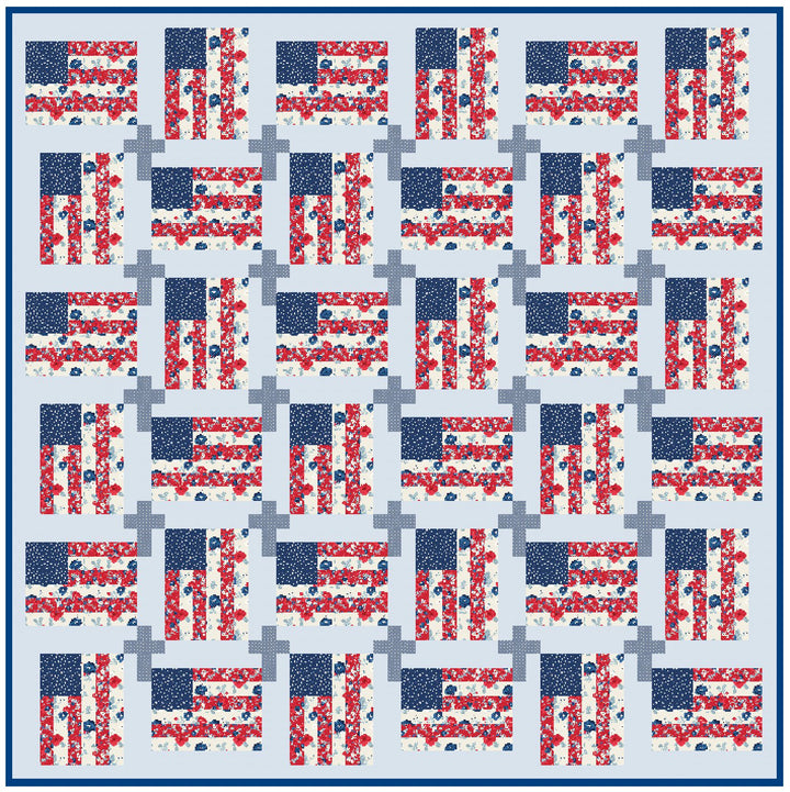 God And Country Quilt Pattern, Flag and Cross Pattern, Paper Print Version - Easy Piecy Quilts