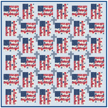 Load image into Gallery viewer, God And Country Quilt Pattern, Flag and Cross Pattern, Paper Print Version - Easy Piecy Quilts
