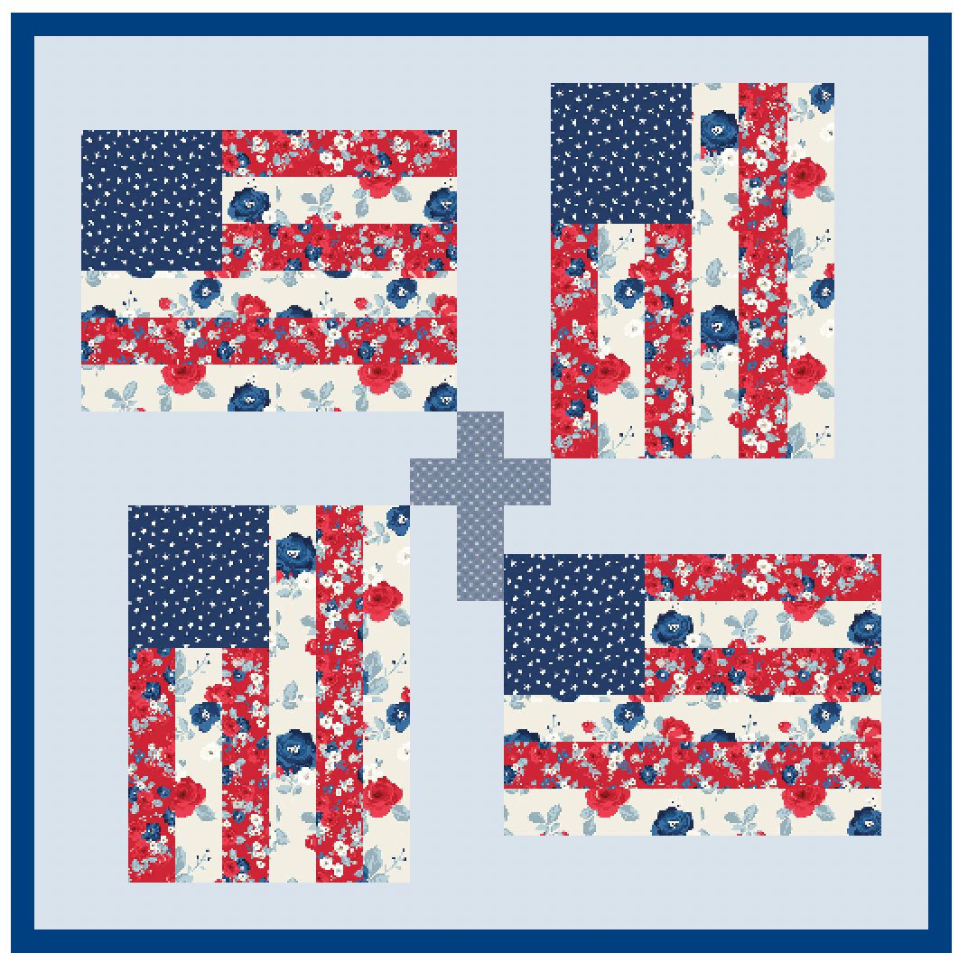 God And Country Quilt Pattern, Flag and Cross Pattern, Paper Print Version - Easy Piecy Quilts