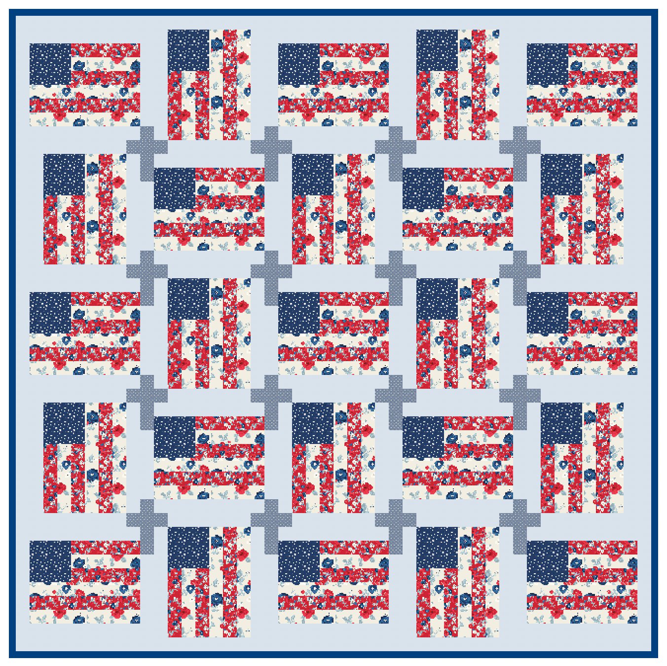 God And Country Quilt Pattern, Flag and Cross Pattern, Paper Print Version - Easy Piecy Quilts