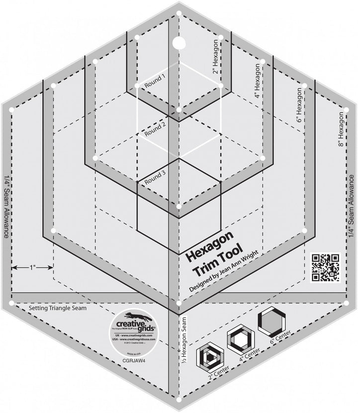 Hexagon Creative Grids Quilting Ruler - Easy Piecy Quilts