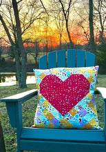 Load image into Gallery viewer, &quot;I Love You More&quot; Heart Quilted Pillow Pattern - Easy Piecy Quilts
