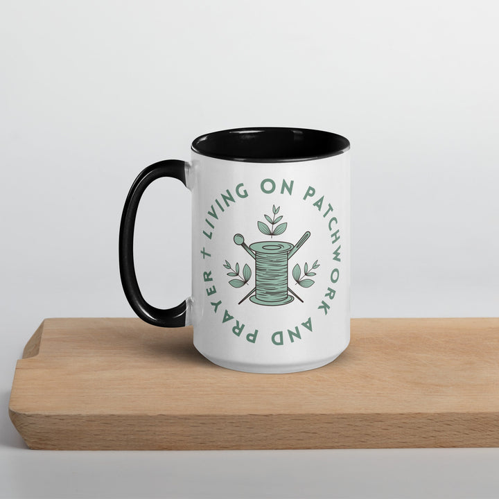 "Living on Patchwork and Prayer" Mug - Easy Piecy Quilts