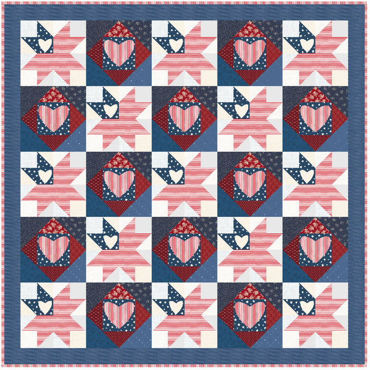 Love of Liberty Quilt Pattern - Paper Print Version, Mailed - Easy Piecy Quilts