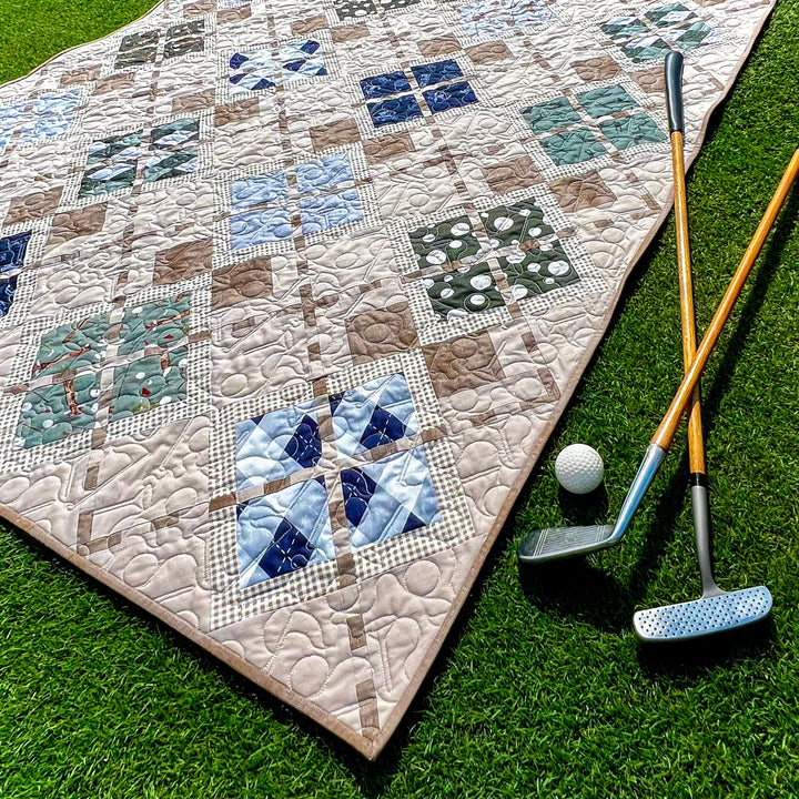 Match Play Argyle Golf Quilt Pattern - Easy Piecy Quilts