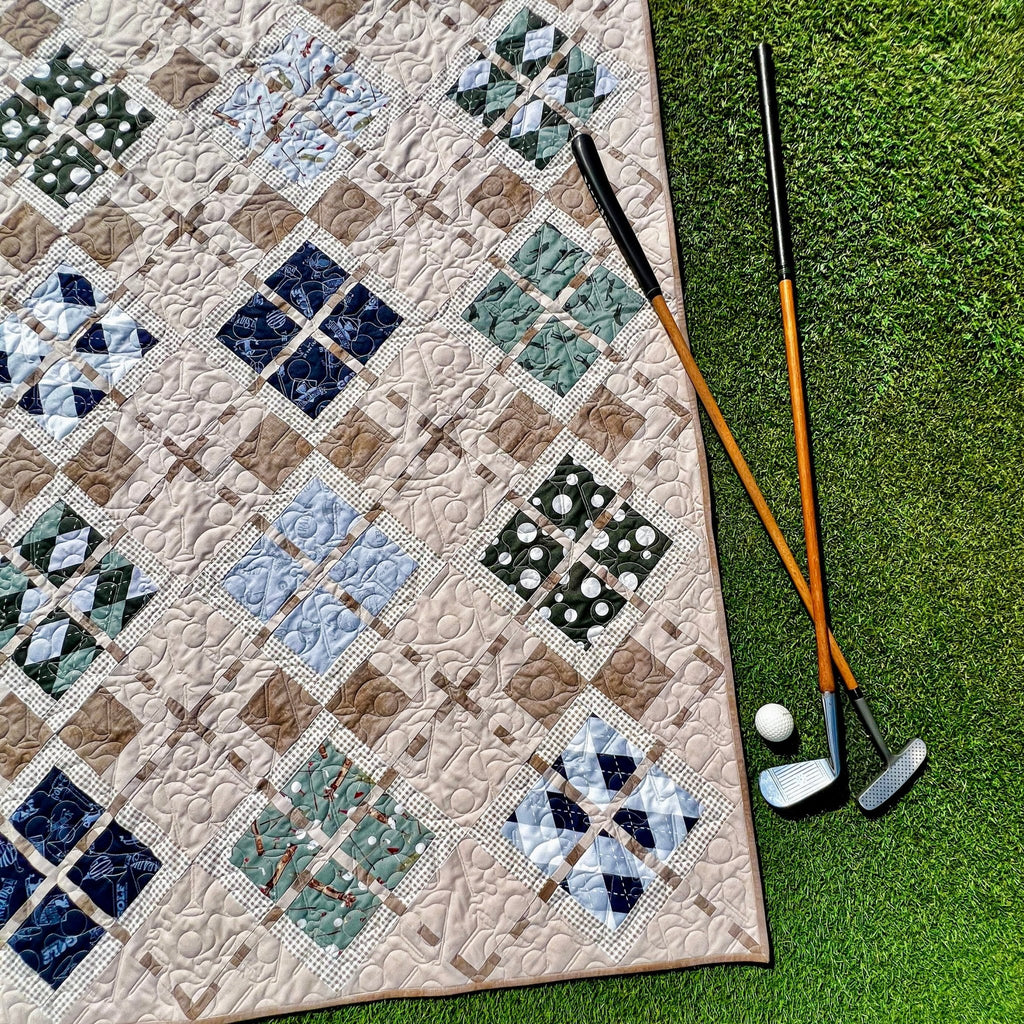 Match Play Argyle Golf Quilt Pattern Easy Piecy Quilts
