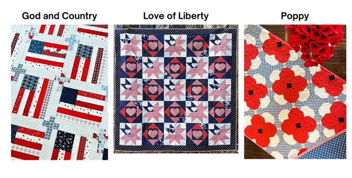 Patriotic Quilt Pattern Set - Easy Piecy Quilts