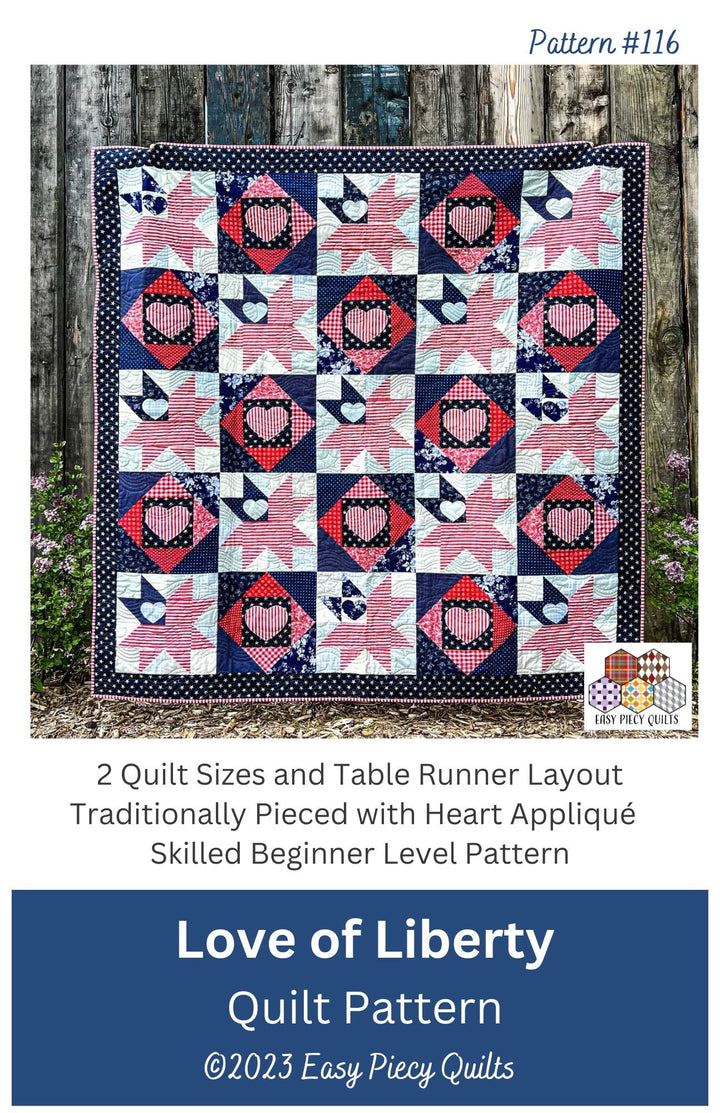 Patriotic Quilt Pattern Set - Easy Piecy Quilts