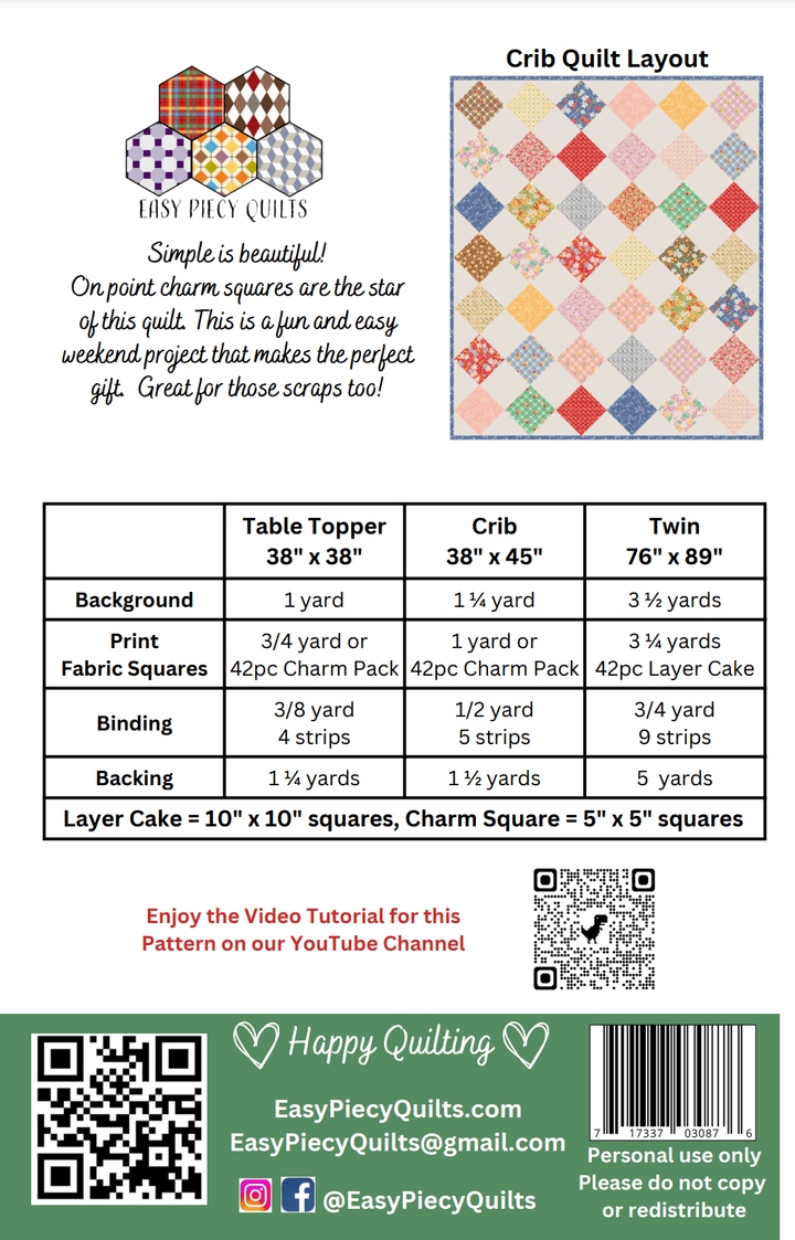 Perfectly Charming Quilt Pattern - Easy Piecy Quilts