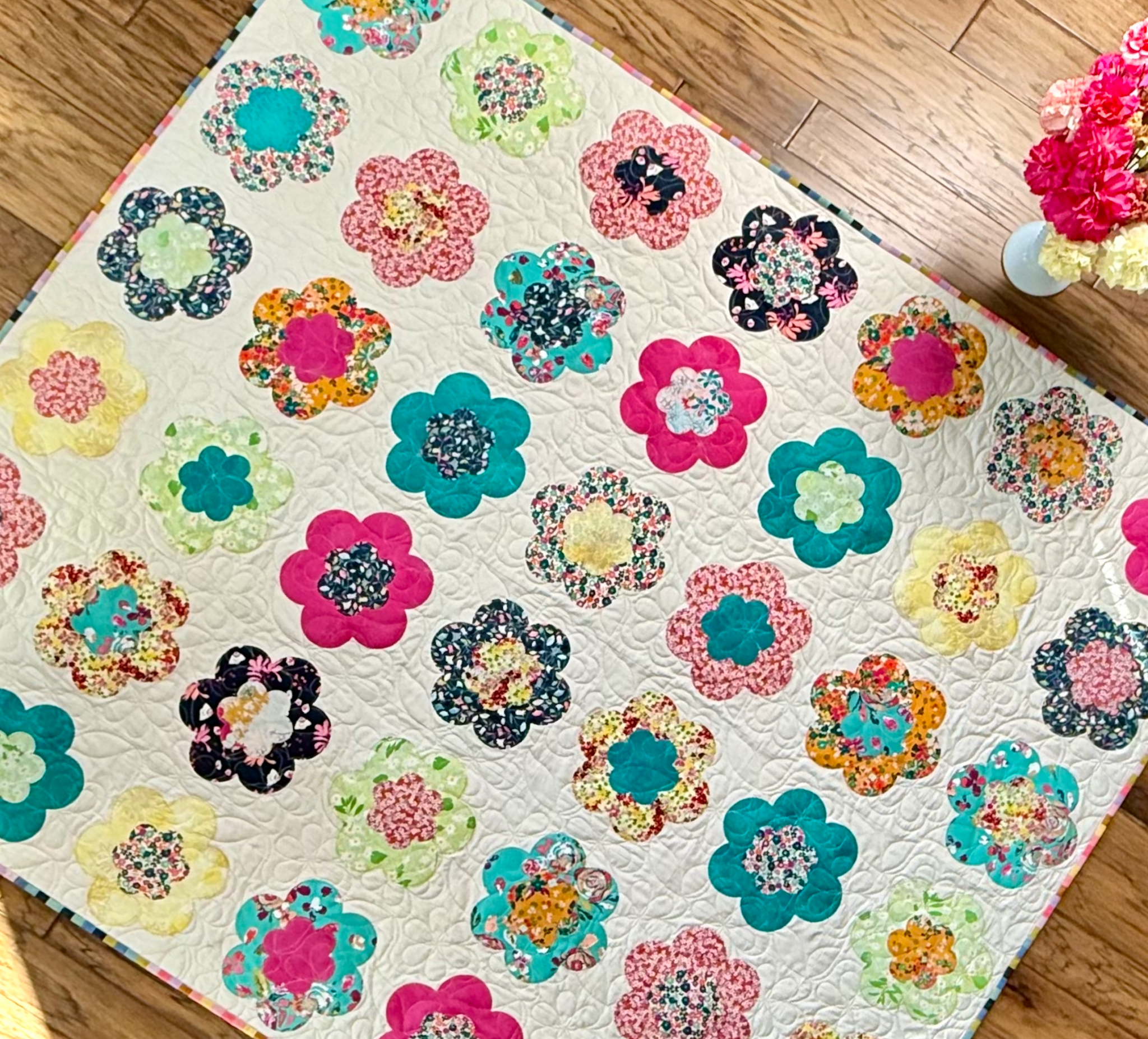 Pocket Full of Posies Pattern, PDF - Easy Piecy Quilts