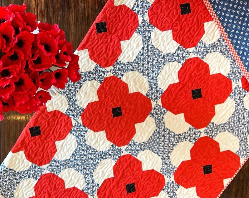 Poppy Fabric Quilt Kit, Pattern and Fabric Included – Easy Piecy Quilts