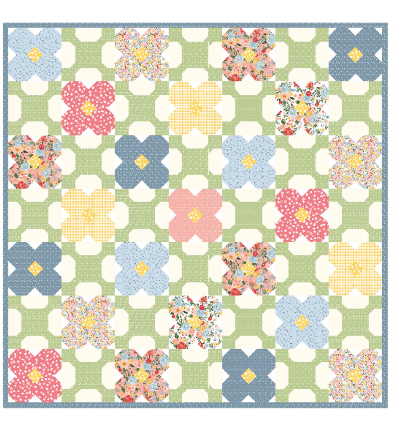 Poppy Quilt Pattern - Paper Print Version, Mailed - Easy Piecy Quilts