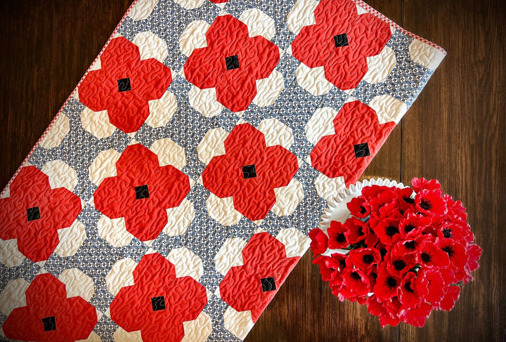 Poppy Quilt Pattern - Paper Print Version, Mailed - Easy Piecy Quilts