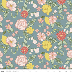 Reflections Teal Floral from Riley Blake - Easy Piecy Quilts