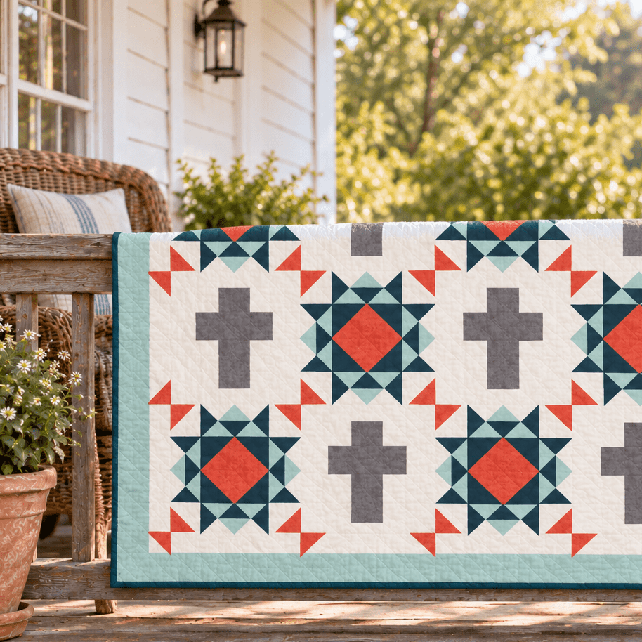Rugged Cross Quilt Pattern - Easy Piecy Quilts