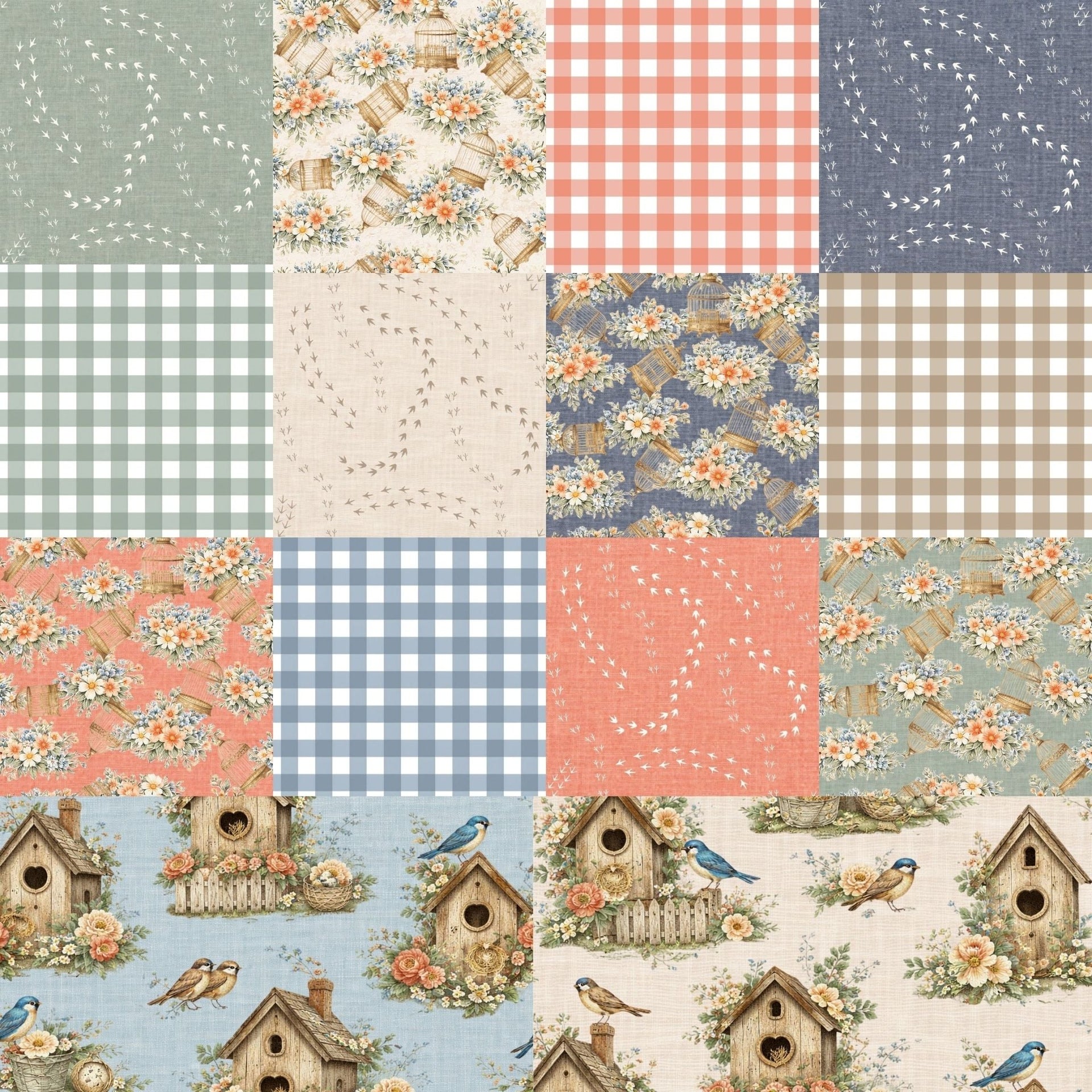 Songbirds Fabric Bundle - Easy Piecy Quilts
